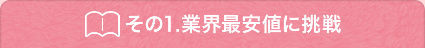 その1.業界最安値に挑戦